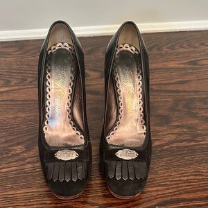 Juicy Couture Black Heels with Fringe Detail